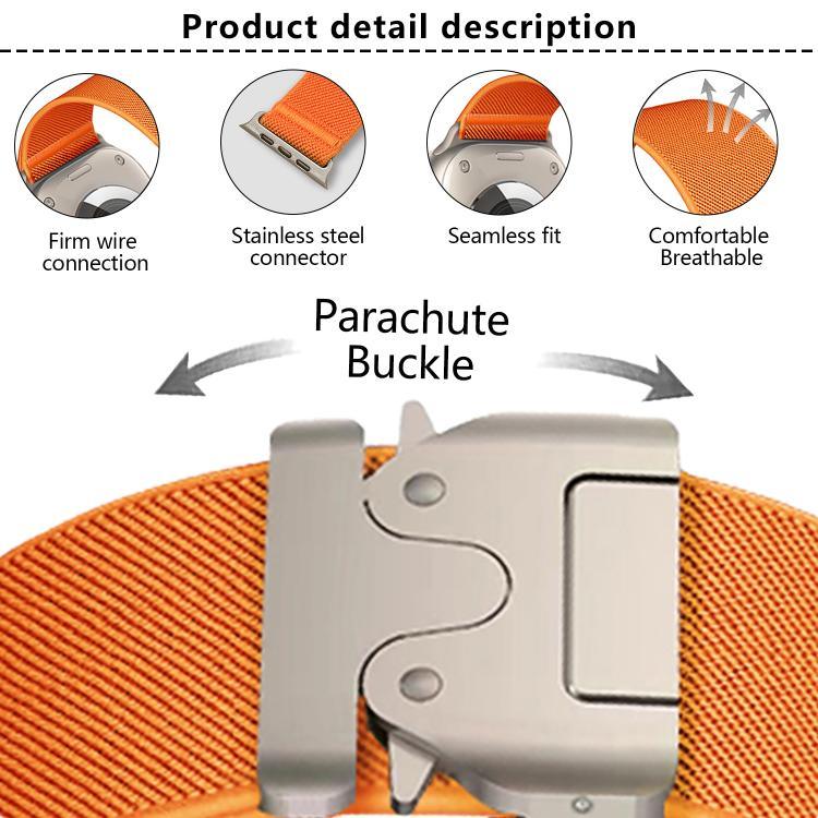Bracelet de montre élastique en nylon avec boucle parachute Kalebol, compatible avec Apple Watch 46 mm / 49 mm / 45 mm / 44 mm et Apple Watch 42 mm / 41 mm / 40 mm / 38 mm.