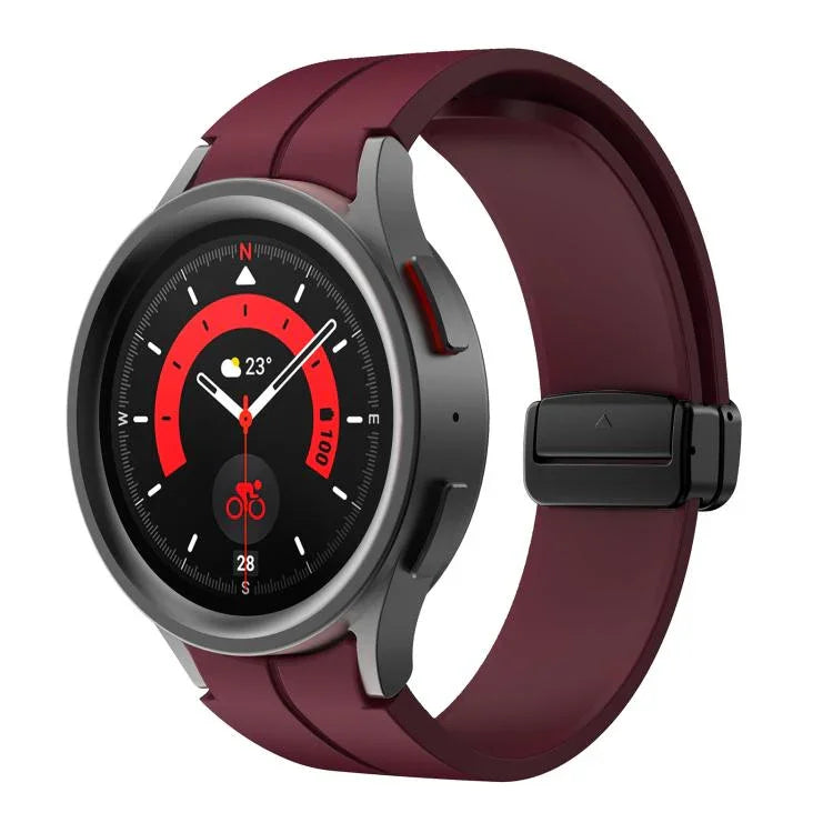 Bracelet en silicone Kalebol avec boucle magnétique pliante concave, pour Samsung Galaxy Watch7 / 6 / 5