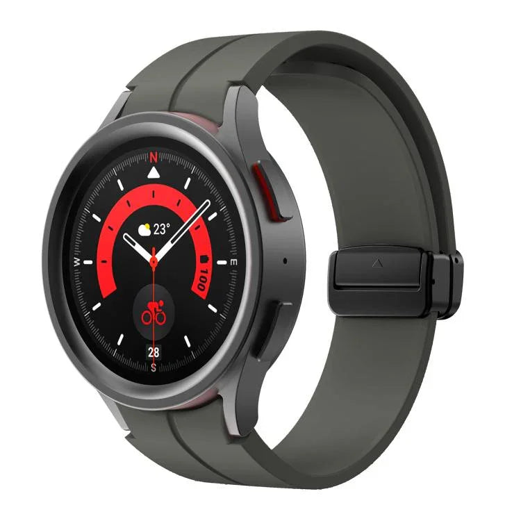 Bracelet en silicone Kalebol avec boucle magnétique pliante concave, pour Samsung Galaxy Watch7 / 6 / 5