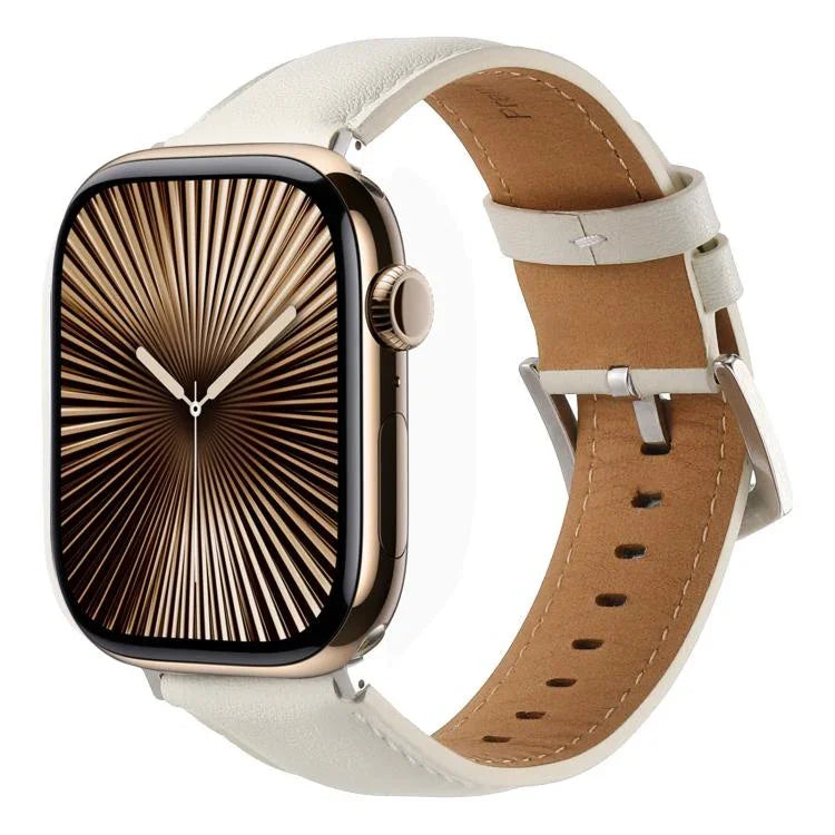 Kalebol Plain Genuine Leather Watch Band, For Apple Watch 46mm / 49mm / 45mm / 44mm, For Apple Watch 42mm / 41mm / 40mm / 38mm