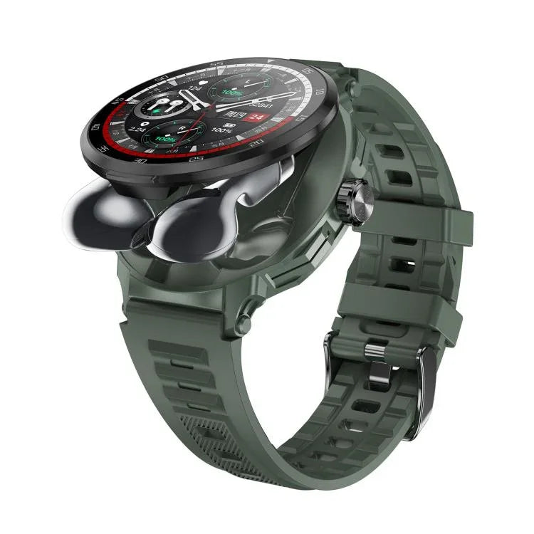 D11 1.46 inch 2 in 1 Bluetooth Earphone Smart Watch, Support Bluetooth Call / NFC / Heart Rate, D11 (Black), D11 (Green)