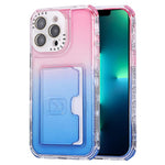 Gradient Color TPU + PC Card Slot Full Coverage Phone Case, For iPhone 13 Pro Max, For iPhone 13 / 14, For iPhone 12 Pro Max