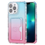 Gradient Color TPU + PC Card Slot Full Coverage Phone Case, For iPhone 13 Pro Max, For iPhone 13 / 14, For iPhone 12 Pro Max