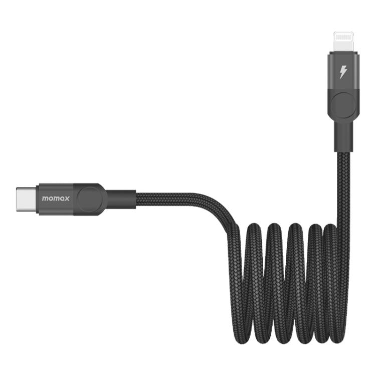 Câble de données magnétique tressé de charge rapide MOMAX DL57D Mag.Link 60W Type-C vers 8 broches, longueur : 1m