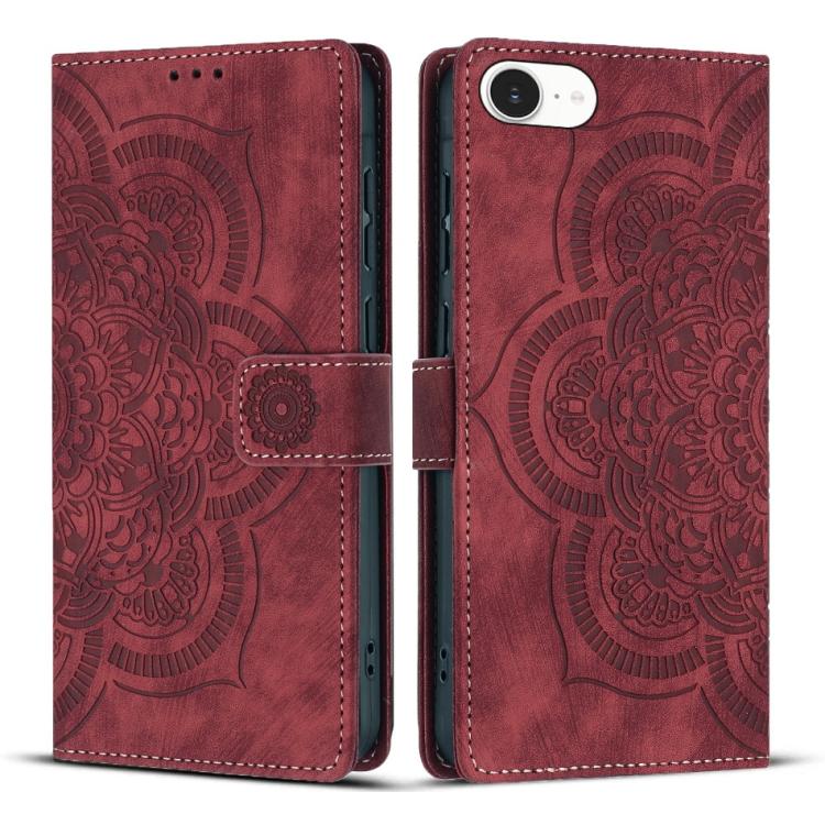 Étui de téléphone en cuir dépoli rétro gaufré Mandala, pour iPhone 17e / 16e, pour iPhone 17 Pro Max, pour iPhone 17 Pro, pour iPhone 17, pour iPhone Air, pour iPhone 16 Pro Max, pour iPhone 16 Pro, pour iPhone 16 Plus, pour iPhone 16