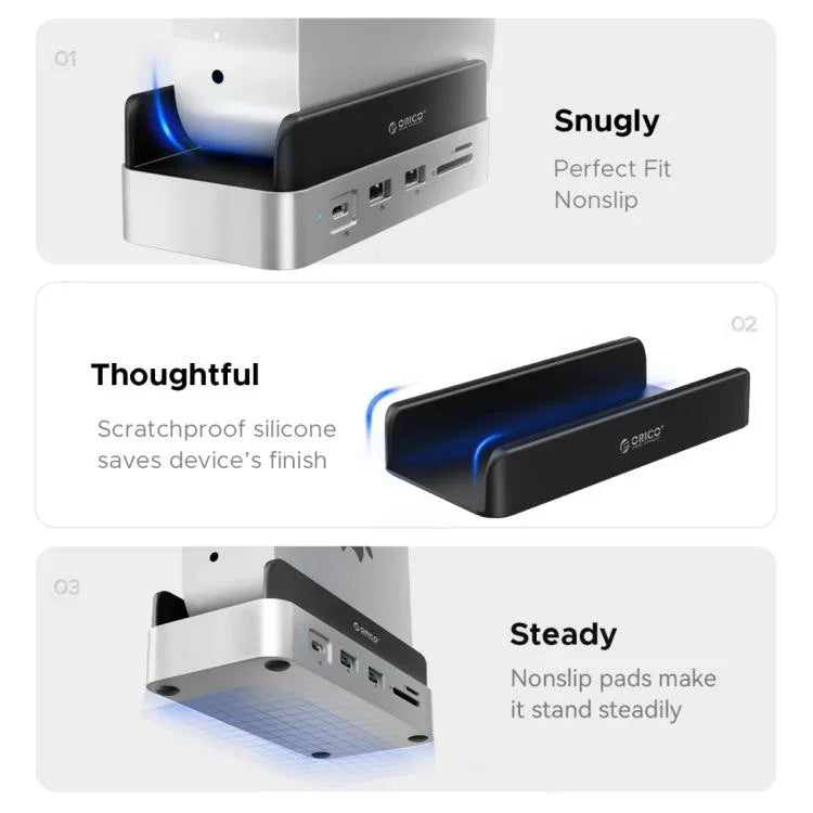 Station d'accueil multifonction ORICO VS10 Mini pour Mac Mini 2024, sans mémoire.