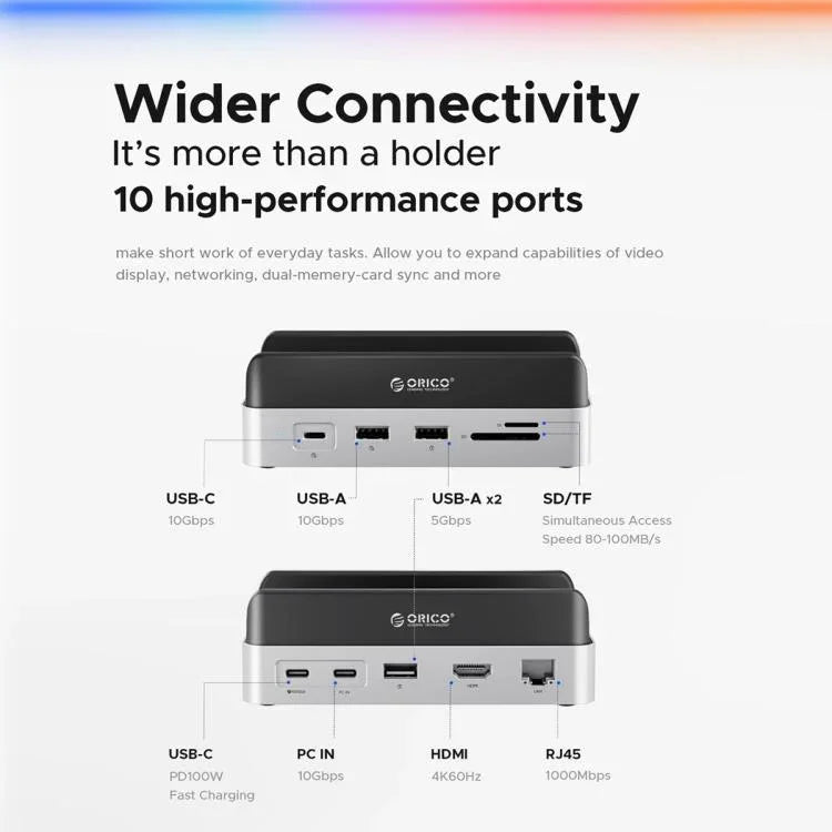 Station d'accueil multifonction ORICO VS10 Mini pour Mac Mini 2024, sans mémoire.