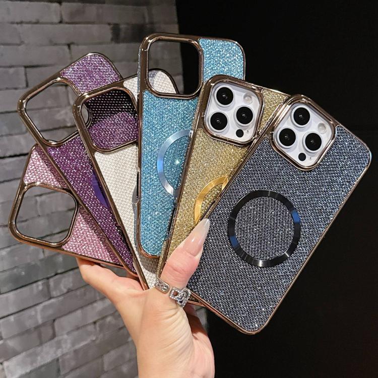 Coque de téléphone MagSafe à paillettes en PC, galvanisée, Pour iPhone 17 Pro Max, Pour iPhone 17 Pro, Pour iPhone 16 Pro Max, Pour iPhone 16 Pro, Pour iPhone 16 Plus, Pour iPhone 16, Pour iPhone 15 Pro Max, Pour iPhone 15 Pro