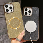 Coque de téléphone MagSafe à paillettes en PC, galvanisée, Pour iPhone 17 Pro Max, Pour iPhone 17 Pro, Pour iPhone 16 Pro Max, Pour iPhone 16 Pro, Pour iPhone 16 Plus, Pour iPhone 16, Pour iPhone 15 Pro Max, Pour iPhone 15 Pro