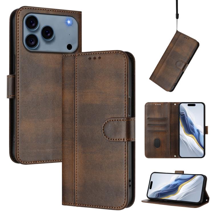 Étui de téléphone rétro en cuir avec boucle de raccordement, Pour iPhone 17e / 16e, Pour iPhone 17 Pro Max, Pour iPhone 17 Pro, Pour iPhone 17, Pour iPhone Air, Pour iPhone 16 Pro Max