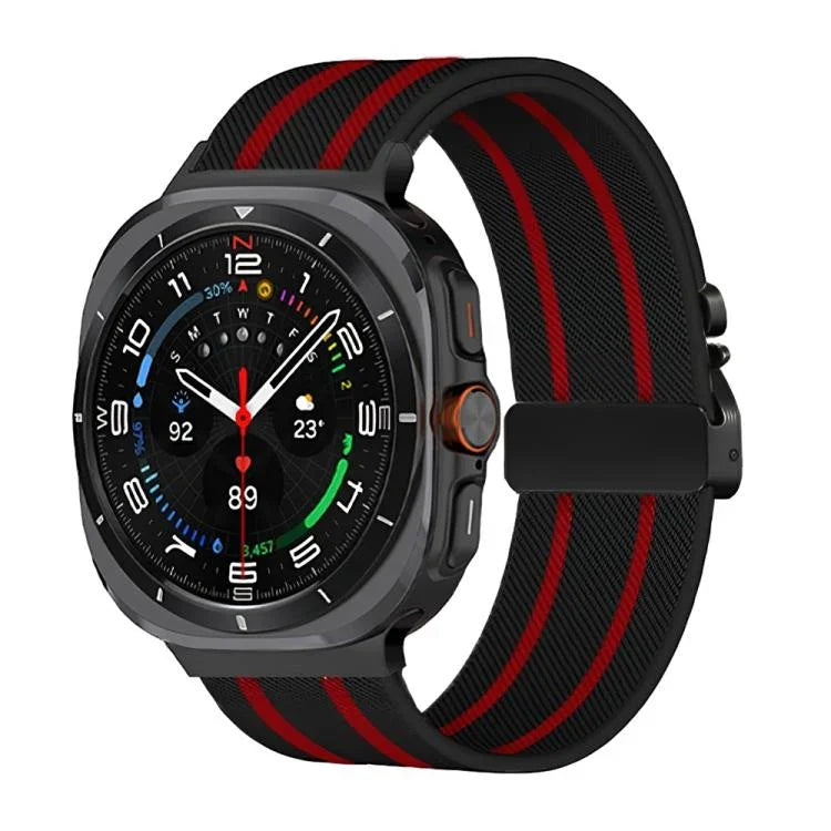 Bracelet de montre tressé élastique en nylon avec boucle parachute, pour Samsung Galaxy Watch Ultra 47mm / Ultra 2025