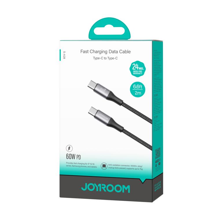 Câble de données de charge rapide JOYROOM S-A28 Flash Series 60W 480Mbps, longueur : 2m, câble Type-C vers Type-C, câble Type-C vers 8 broches, câble USB vers Type-C, câble USB vers 8 broches