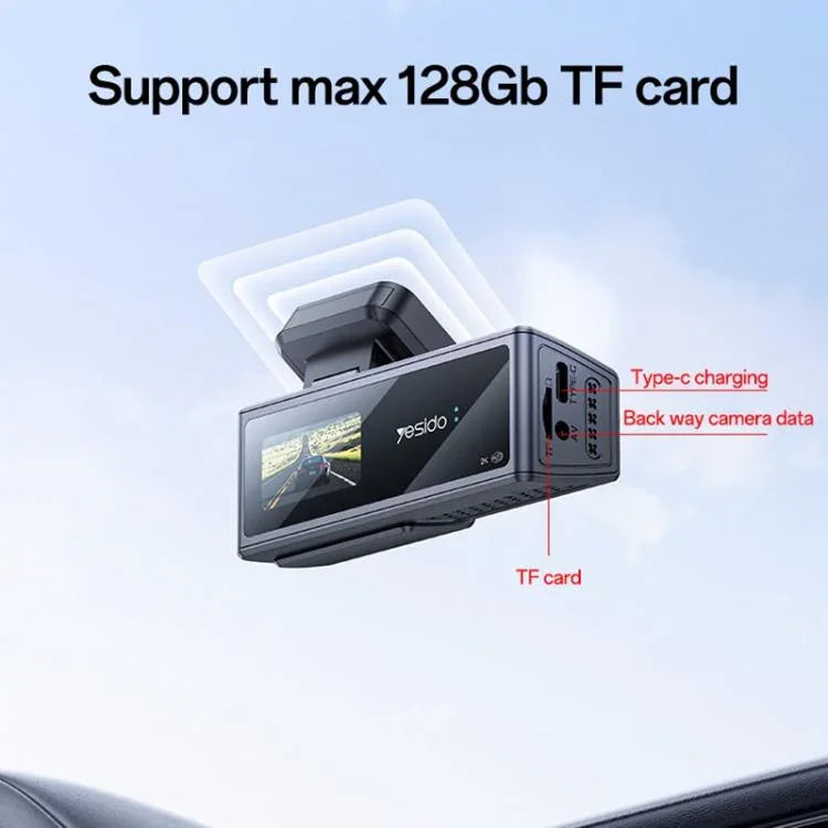 Yesido KM22 1K HD Dual Dash Camera Car Driving Recorder with 1.47 inch Screen, KM22