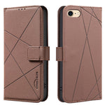 Étui de téléphone en cuir avec motif géométrique RFID, Pour iPhone 6 / 7 / 8 / SE, Pour iPhone 13 Pro Max, Pour iPhone 13 Pro, Pour iPhone 12 / 12 Pro, Pour iPhone 12 Pro Max, Pour iPhone 11 Pro Max, Pour iPhone 11, Pour iPhone 11 Pro