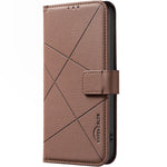 Étui de téléphone en cuir avec motif géométrique RFID, Pour iPhone 6 / 7 / 8 / SE, Pour iPhone 13 Pro Max, Pour iPhone 13 Pro, Pour iPhone 12 / 12 Pro, Pour iPhone 12 Pro Max, Pour iPhone 11 Pro Max, Pour iPhone 11, Pour iPhone 11 Pro