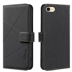 Étui de téléphone en cuir avec motif géométrique RFID, Pour iPhone 6 / 7 / 8 / SE, Pour iPhone 13 Pro Max, Pour iPhone 13 Pro, Pour iPhone 12 / 12 Pro, Pour iPhone 12 Pro Max, Pour iPhone 11 Pro Max, Pour iPhone 11, Pour iPhone 11 Pro