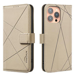 Étui de téléphone en cuir avec motif géométrique RFID, Pour iPhone 6 / 7 / 8 / SE, Pour iPhone 13 Pro Max, Pour iPhone 13 Pro, Pour iPhone 12 / 12 Pro, Pour iPhone 12 Pro Max, Pour iPhone 11 Pro Max, Pour iPhone 11, Pour iPhone 11 Pro