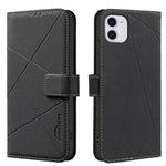 Étui de téléphone en cuir avec motif géométrique RFID, Pour iPhone 6 / 7 / 8 / SE, Pour iPhone 13 Pro Max, Pour iPhone 13 Pro, Pour iPhone 12 / 12 Pro, Pour iPhone 12 Pro Max, Pour iPhone 11 Pro Max, Pour iPhone 11, Pour iPhone 11 Pro