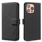 Étui de téléphone en cuir avec motif géométrique RFID, Pour iPhone 6 / 7 / 8 / SE, Pour iPhone 13 Pro Max, Pour iPhone 13 Pro, Pour iPhone 12 / 12 Pro, Pour iPhone 12 Pro Max, Pour iPhone 11 Pro Max, Pour iPhone 11, Pour iPhone 11 Pro