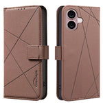 Étui de téléphone en cuir avec motif géométrique RFID, pour iPhone 16e / 17e, pour iPhone 17 Pro Max, pour iPhone 17 Pro, pour iPhone 17, pour iPhone Air, pour iPhone 16 Pro Max, pour iPhone 16 Pro, pour iPhone 16 Plus