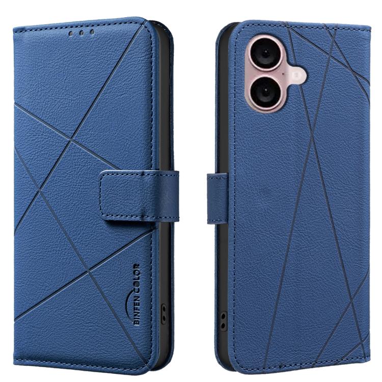 Étui de téléphone en cuir avec motif géométrique RFID, pour iPhone 16e / 17e, pour iPhone 17 Pro Max, pour iPhone 17 Pro, pour iPhone 17, pour iPhone Air, pour iPhone 16 Pro Max, pour iPhone 16 Pro, pour iPhone 16 Plus