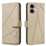 Étui de téléphone en cuir avec motif géométrique RFID, pour iPhone 16e / 17e, pour iPhone 17 Pro Max, pour iPhone 17 Pro, pour iPhone 17, pour iPhone Air, pour iPhone 16 Pro Max, pour iPhone 16 Pro, pour iPhone 16 Plus