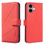 Étui de téléphone en cuir avec motif géométrique RFID, pour iPhone 16e / 17e, pour iPhone 17 Pro Max, pour iPhone 17 Pro, pour iPhone 17, pour iPhone Air, pour iPhone 16 Pro Max, pour iPhone 16 Pro, pour iPhone 16 Plus