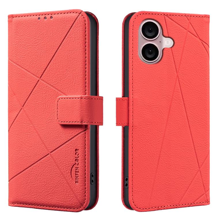 Étui de téléphone en cuir avec motif géométrique RFID, pour iPhone 16e / 17e, pour iPhone 17 Pro Max, pour iPhone 17 Pro, pour iPhone 17, pour iPhone Air, pour iPhone 16 Pro Max, pour iPhone 16 Pro, pour iPhone 16 Plus