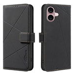Étui de téléphone en cuir avec motif géométrique RFID, pour iPhone 16e / 17e, pour iPhone 17 Pro Max, pour iPhone 17 Pro, pour iPhone 17, pour iPhone Air, pour iPhone 16 Pro Max, pour iPhone 16 Pro, pour iPhone 16 Plus