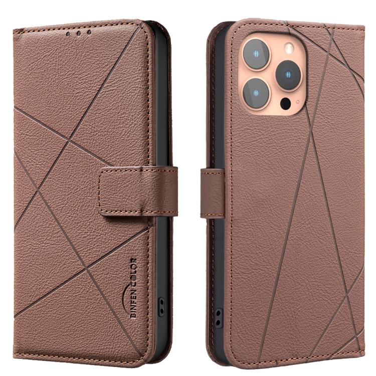 Étui de téléphone en cuir avec motif géométrique RFID, pour iPhone 16e / 17e, pour iPhone 17 Pro Max, pour iPhone 17 Pro, pour iPhone 17, pour iPhone Air, pour iPhone 16 Pro Max, pour iPhone 16 Pro, pour iPhone 16 Plus