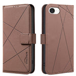 Étui de téléphone en cuir avec motif géométrique RFID, pour iPhone 16e / 17e, pour iPhone 17 Pro Max, pour iPhone 17 Pro, pour iPhone 17, pour iPhone Air, pour iPhone 16 Pro Max, pour iPhone 16 Pro, pour iPhone 16 Plus