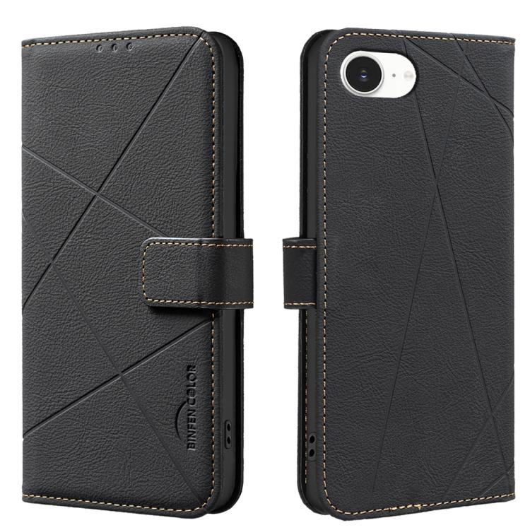 Étui de téléphone en cuir avec motif géométrique RFID, pour iPhone 16e / 17e, pour iPhone 17 Pro Max, pour iPhone 17 Pro, pour iPhone 17, pour iPhone Air, pour iPhone 16 Pro Max, pour iPhone 16 Pro, pour iPhone 16 Plus