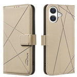 Étui de téléphone en cuir avec motif géométrique RFID, pour iPhone 16e / 17e, pour iPhone 17 Pro Max, pour iPhone 17 Pro, pour iPhone 17, pour iPhone Air, pour iPhone 16 Pro Max, pour iPhone 16 Pro, pour iPhone 16 Plus
