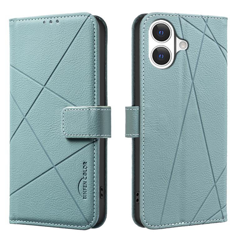 Étui de téléphone en cuir avec motif géométrique RFID, pour iPhone 16e / 17e, pour iPhone 17 Pro Max, pour iPhone 17 Pro, pour iPhone 17, pour iPhone Air, pour iPhone 16 Pro Max, pour iPhone 16 Pro, pour iPhone 16 Plus