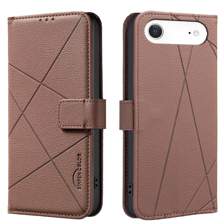 Étui de téléphone en cuir avec motif géométrique RFID, pour iPhone 16e / 17e, pour iPhone 17 Pro Max, pour iPhone 17 Pro, pour iPhone 17, pour iPhone Air, pour iPhone 16 Pro Max, pour iPhone 16 Pro, pour iPhone 16 Plus