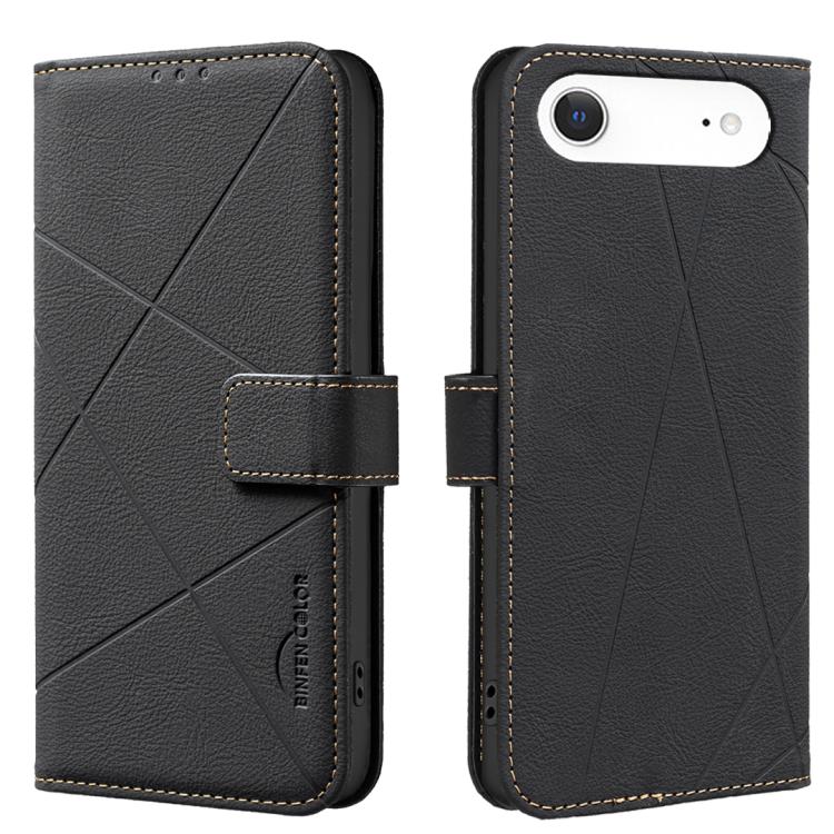 Étui de téléphone en cuir avec motif géométrique RFID, pour iPhone 16e / 17e, pour iPhone 17 Pro Max, pour iPhone 17 Pro, pour iPhone 17, pour iPhone Air, pour iPhone 16 Pro Max, pour iPhone 16 Pro, pour iPhone 16 Plus