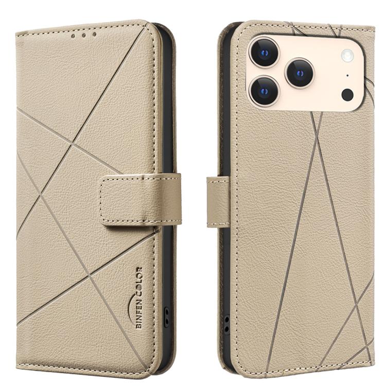 Étui de téléphone en cuir avec motif géométrique RFID, pour iPhone 16e / 17e, pour iPhone 17 Pro Max, pour iPhone 17 Pro, pour iPhone 17, pour iPhone Air, pour iPhone 16 Pro Max, pour iPhone 16 Pro, pour iPhone 16 Plus