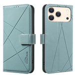 Étui de téléphone en cuir avec motif géométrique RFID, pour iPhone 16e / 17e, pour iPhone 17 Pro Max, pour iPhone 17 Pro, pour iPhone 17, pour iPhone Air, pour iPhone 16 Pro Max, pour iPhone 16 Pro, pour iPhone 16 Plus
