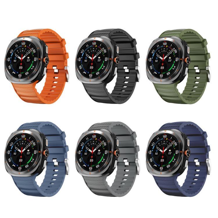 Bracelet de montre sport en silicone de couleur unie, pour Samsung Galaxy Watch Ultra 47 mm / Ultra 2025