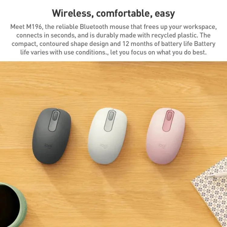 Souris sans fil Bluetooth Logitech M196 1000DPI, M196
