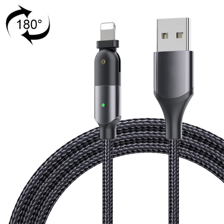 Câble de charge USB 2.4A vers 8 broches avec coude rotatif à 180 degrés, 1,2 m 8 broches, 2 m 8 broches