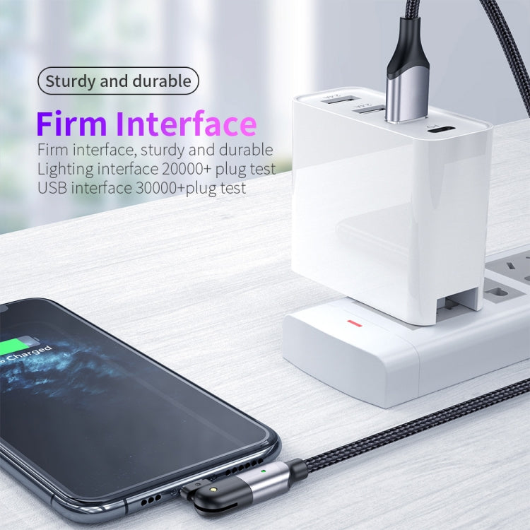 Câble de charge USB 2.4A vers 8 broches avec coude rotatif à 180 degrés, 1,2 m 8 broches, 2 m 8 broches