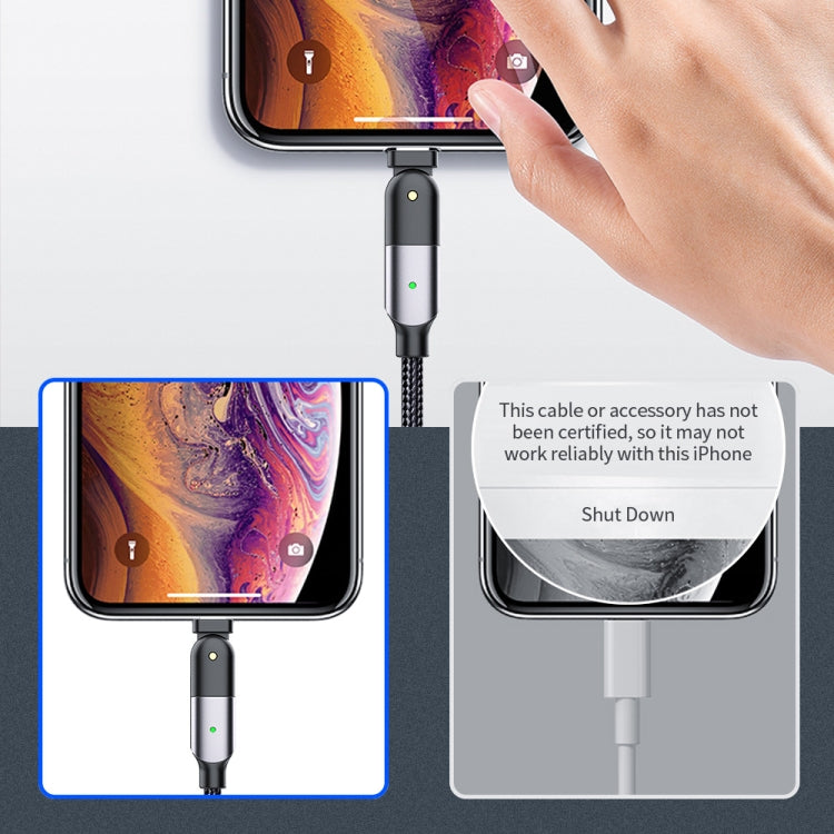 Câble de charge USB 2.4A vers 8 broches avec coude rotatif à 180 degrés, 1,2 m 8 broches, 2 m 8 broches