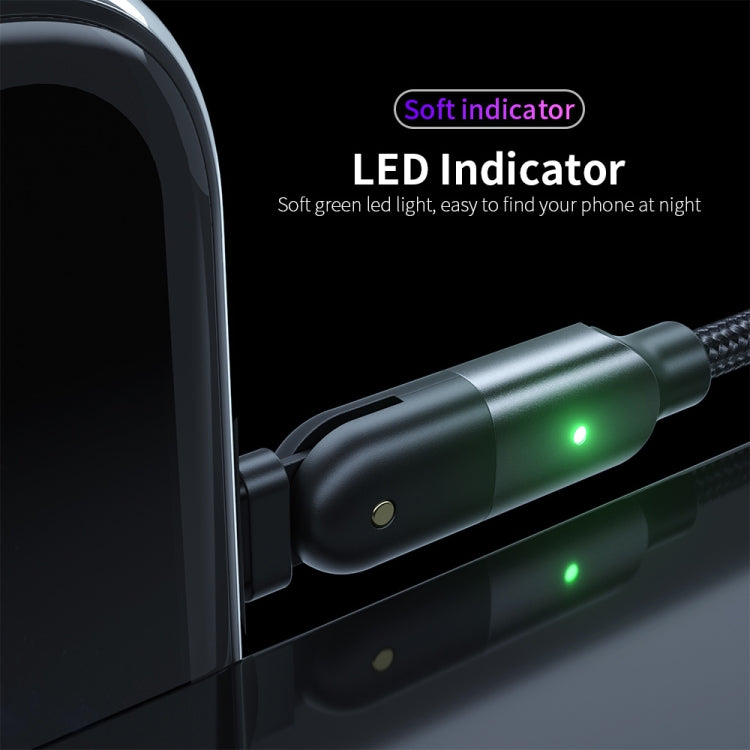 Câble de charge USB 2.4A vers 8 broches avec coude rotatif à 180 degrés, 1,2 m 8 broches, 2 m 8 broches