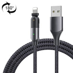 Câble de charge USB 2.4A vers 8 broches avec coude rotatif à 180 degrés, 1,2 m 8 broches, 2 m 8 broches