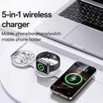 Yesido DS29 Chargeur sans fil pliable 5 en 1 pour téléphone / montre / écouteurs, DS29