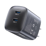 Chargeur rapide GaN USAMS CC306 T66 45W double USB-C / Type-C, prise US, CC306