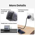 Chargeur rapide GaN USAMS CC306 T66 45W double USB-C / Type-C, prise US, CC306