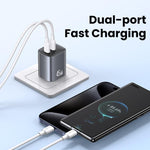 Chargeur rapide GaN USAMS CC306 T66 45W double USB-C / Type-C, prise US, CC306