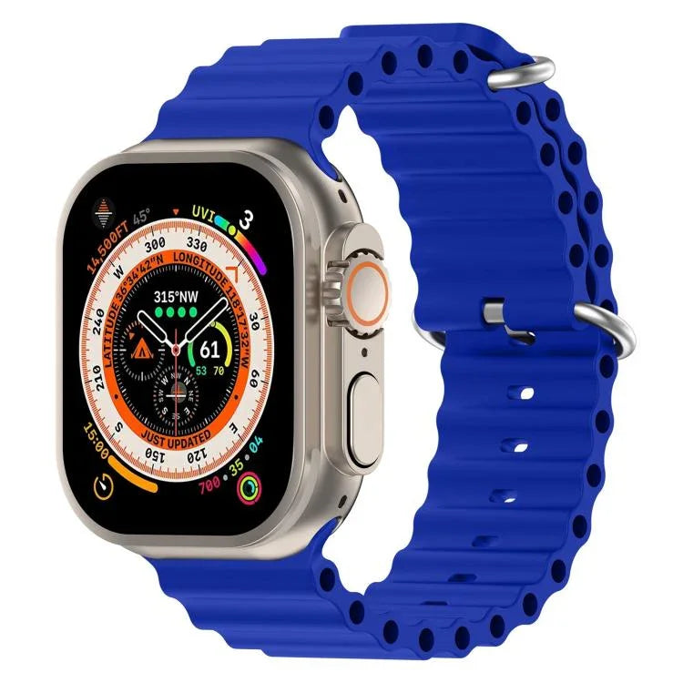 Bracelet de montre en silicone xDfind Ocean, compatible avec les Apple Watch 46 mm / 49 mm / 45 mm / 44 mm et 42 mm / 41 mm / 40 mm / 38 mm.